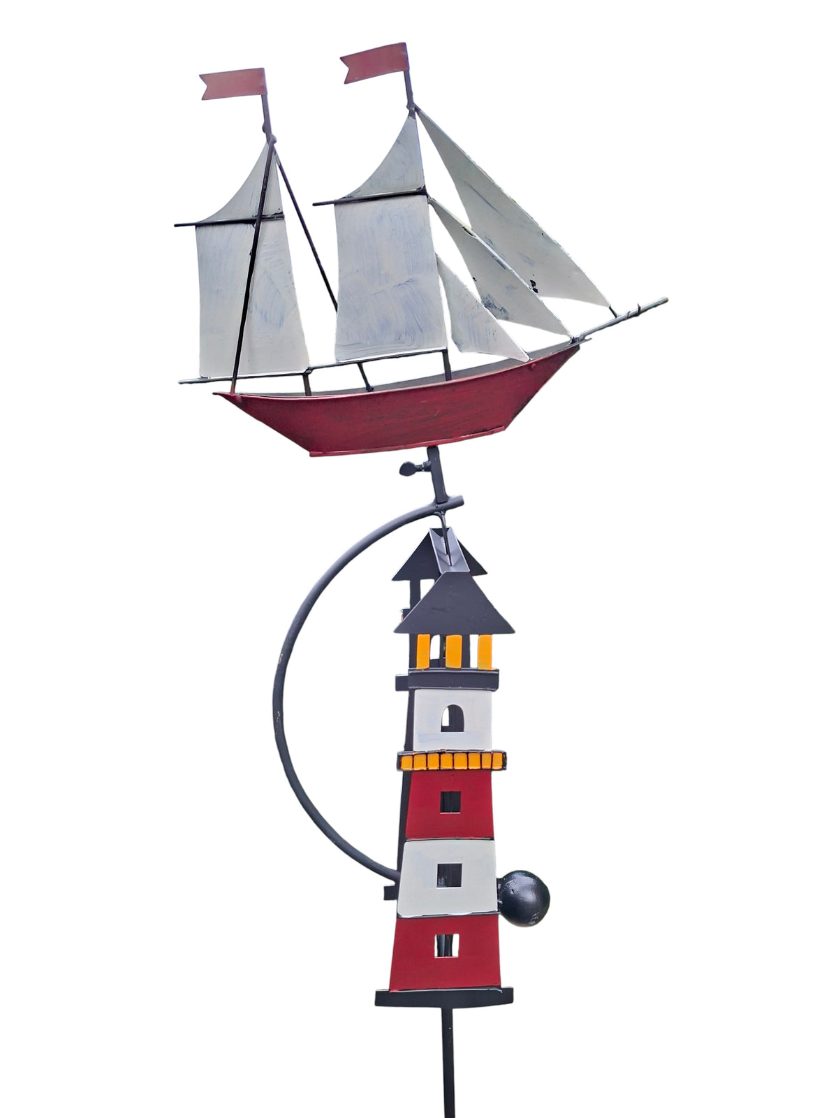 Balans Schip tuindecoratie – close-up