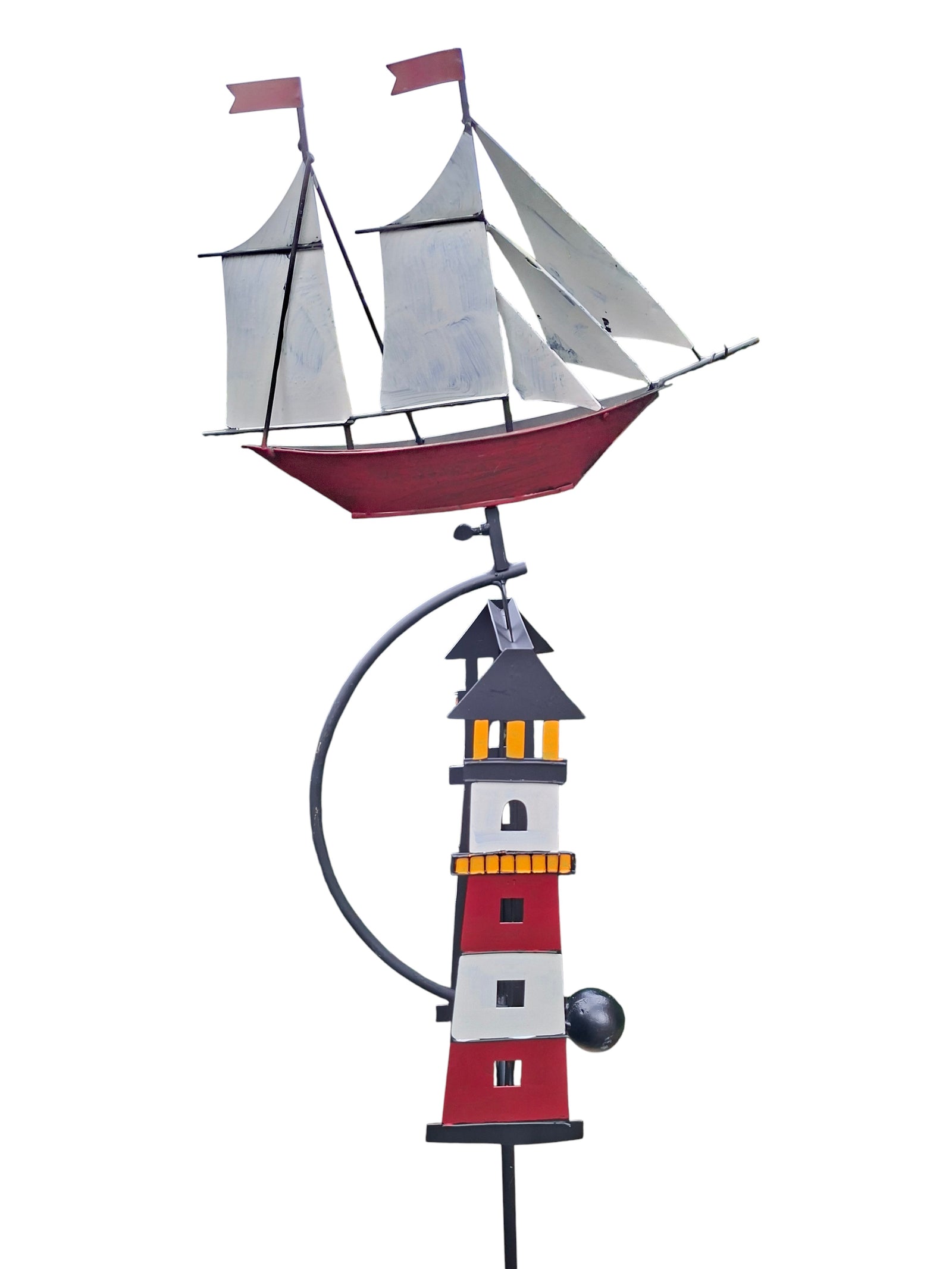 Balans Schip tuindecoratie – close-up