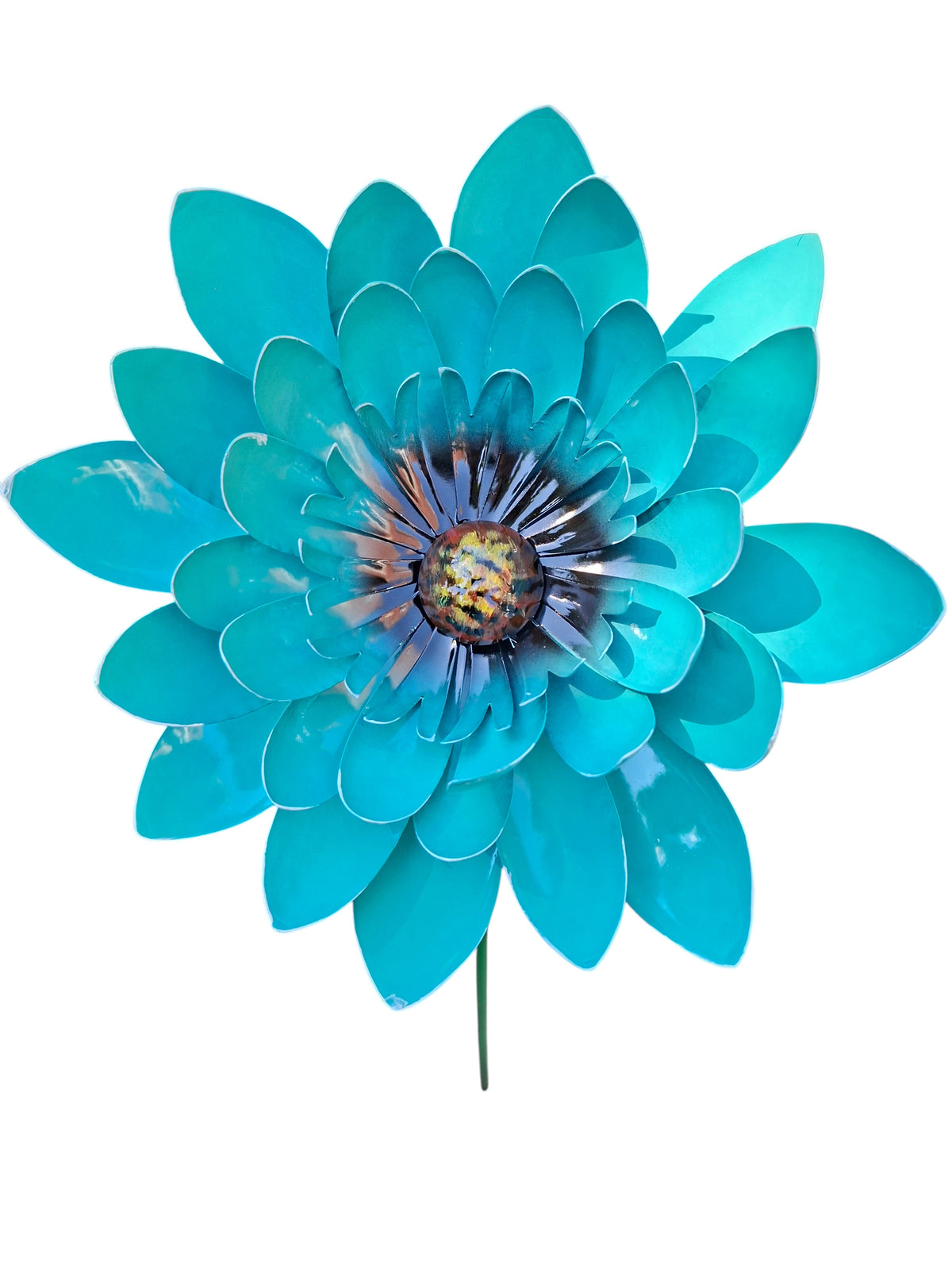 Blauwe Grote Bloem tuindecoratie – close-up