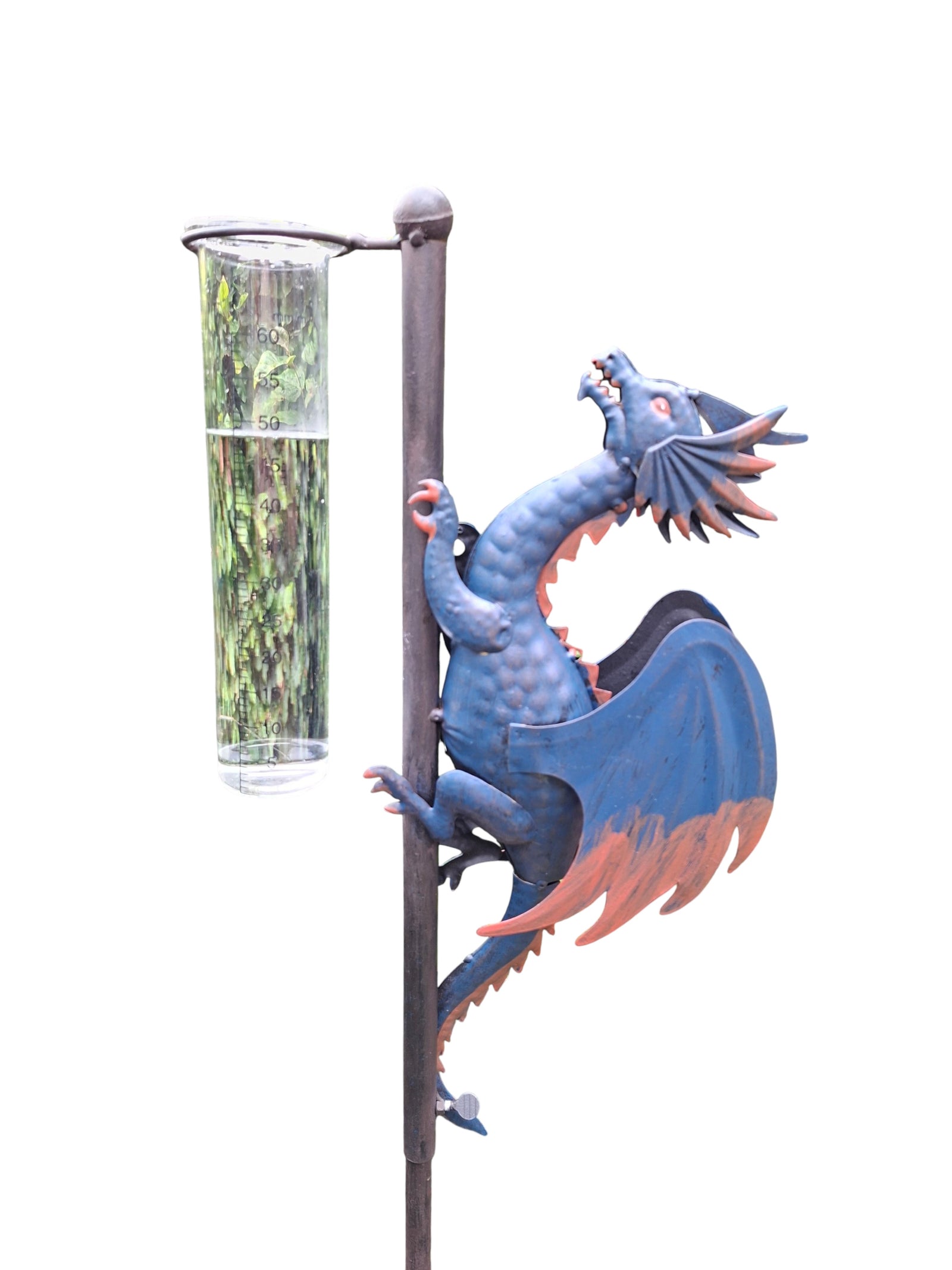 Draak Regenmeter tuindecoratie – close-up