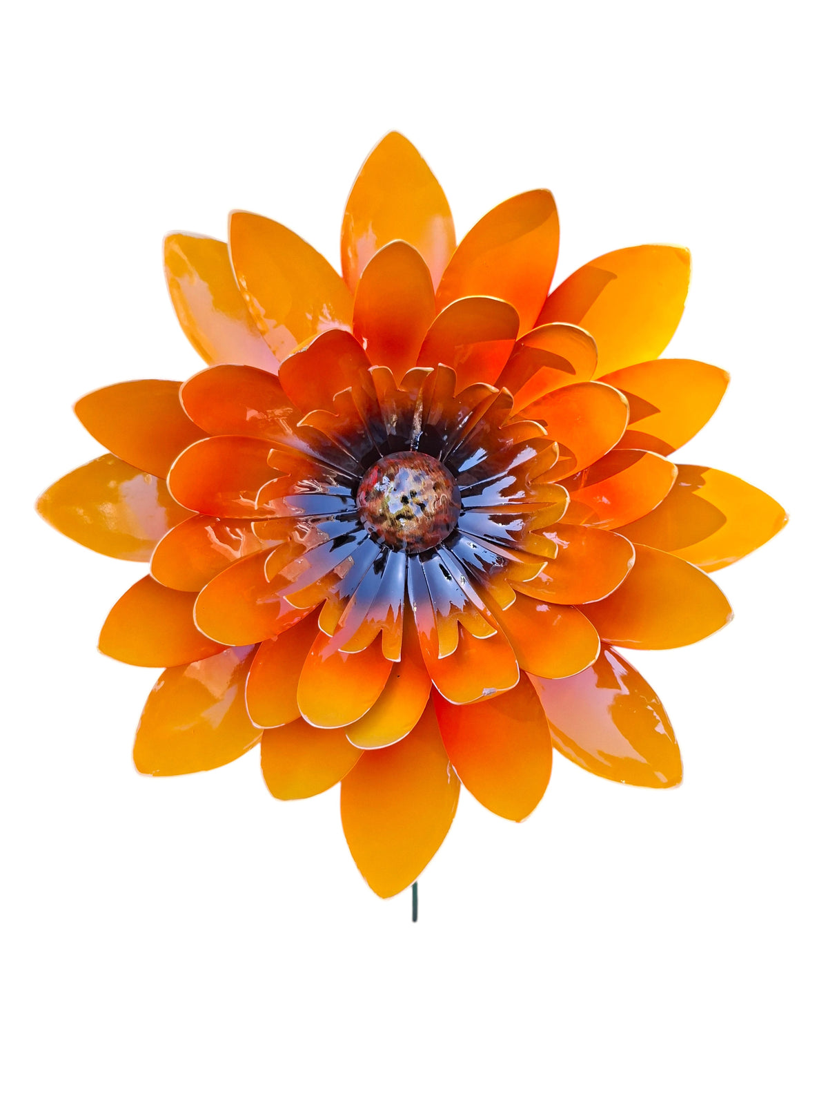 Geel-Oranje Grote Bloem tuindecoratie – close-up