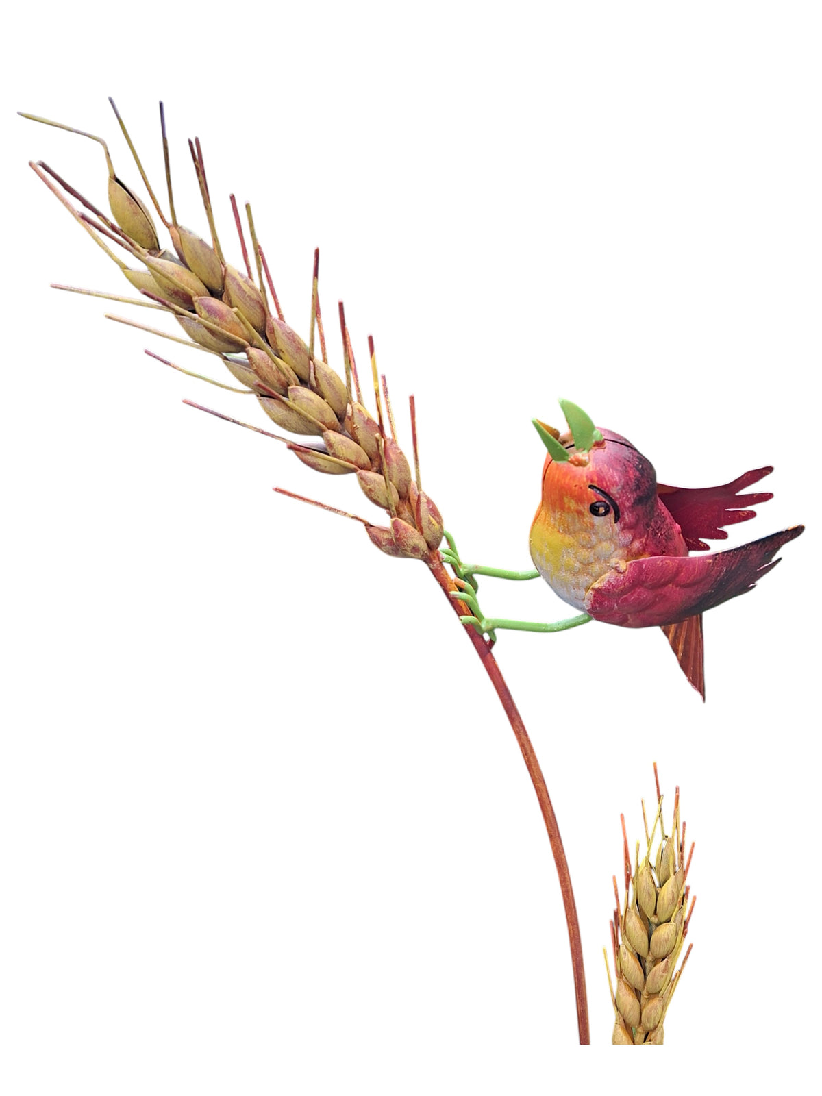 Gerststengel met Rode vogel