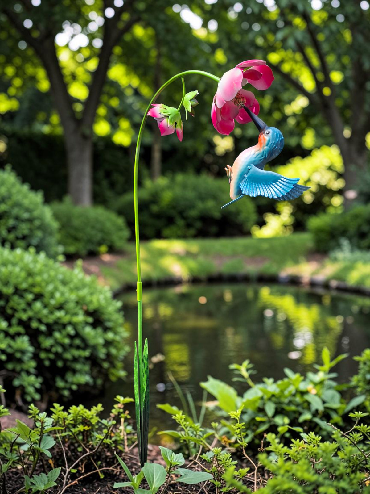 Kolibri met Roze bloem