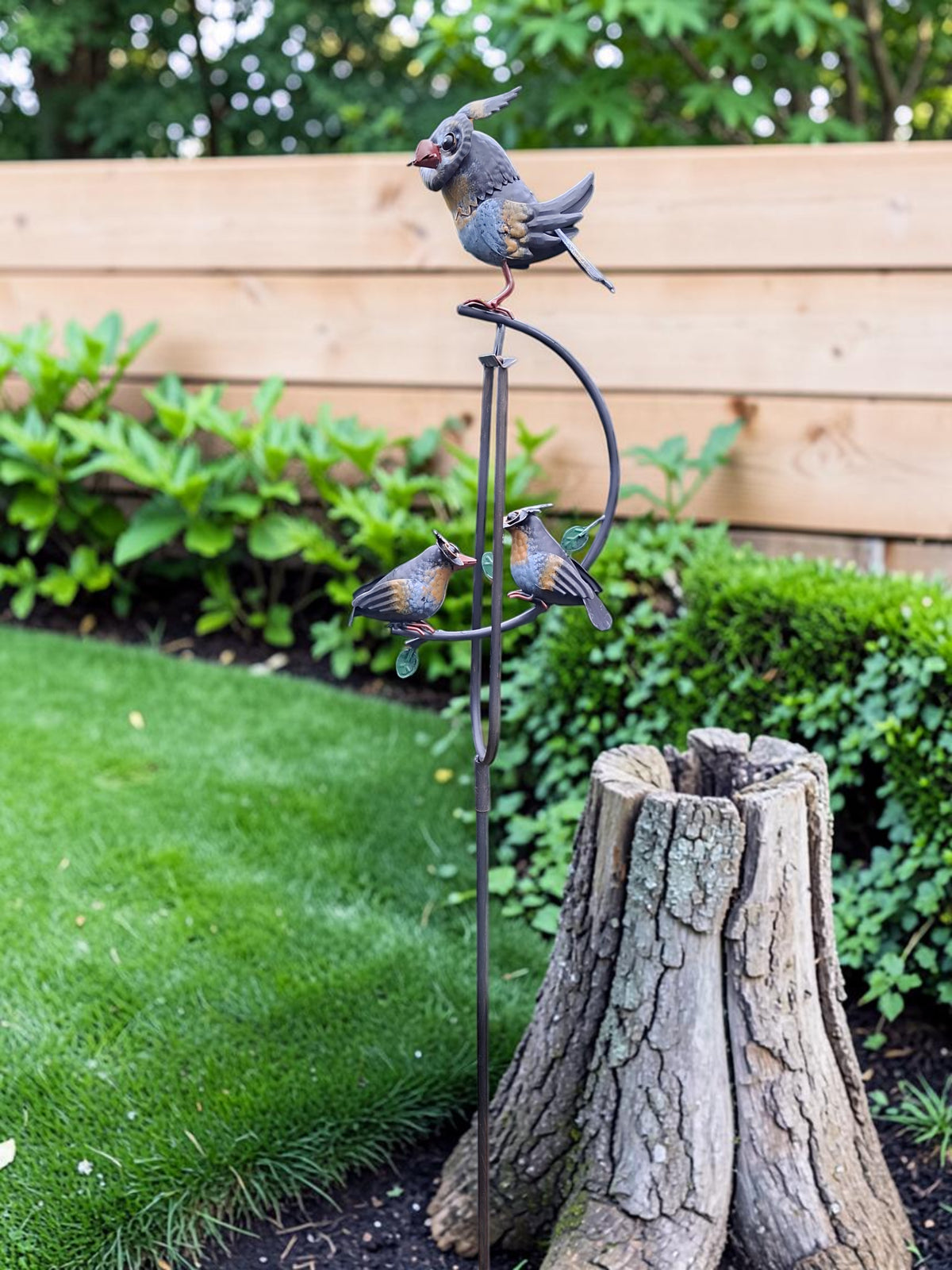 Moeder Uil met Kids tuindecoratie – sfeerbeeld