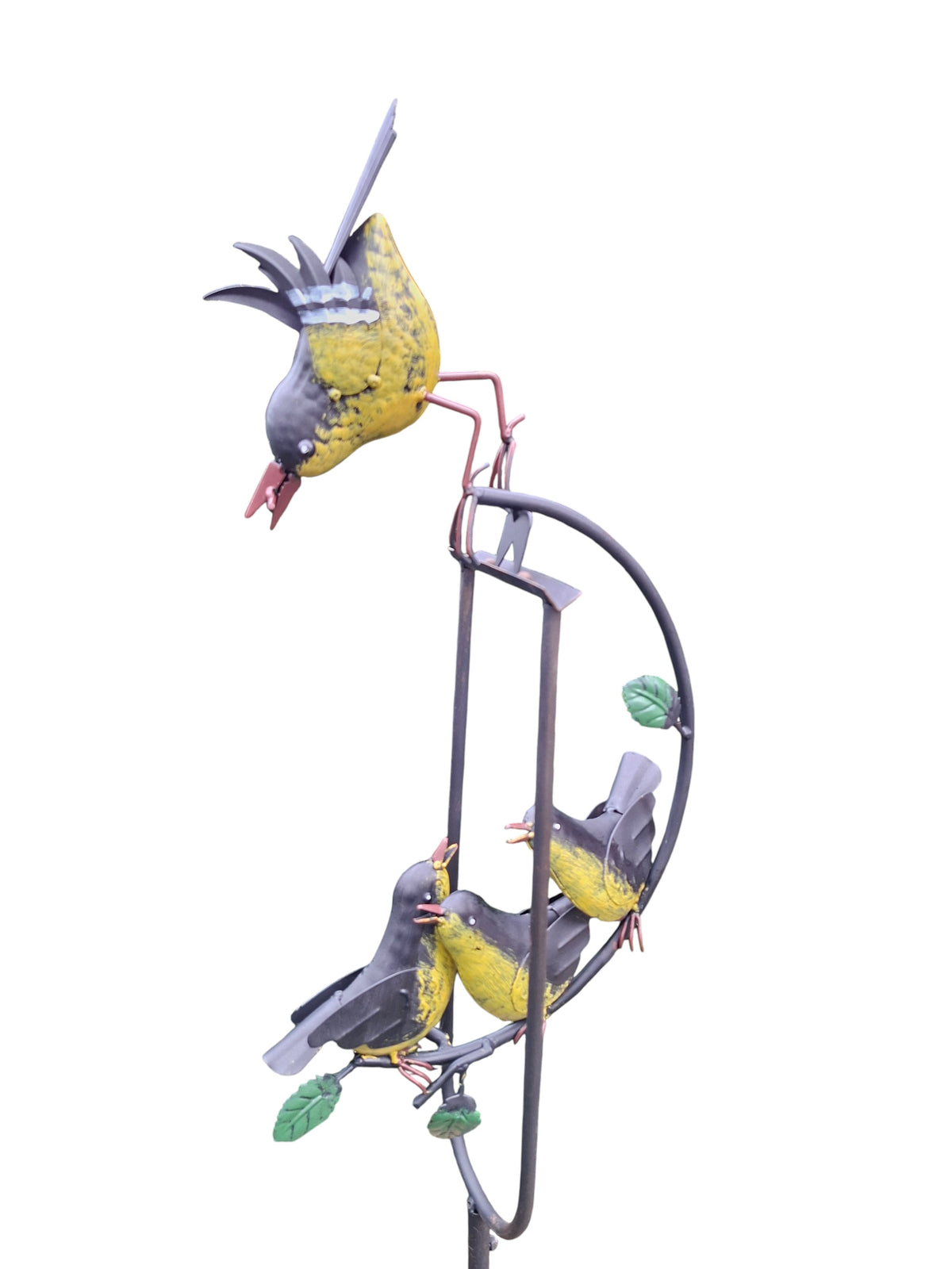 Moeder Vogel met Kids tuindecoratie – close-up