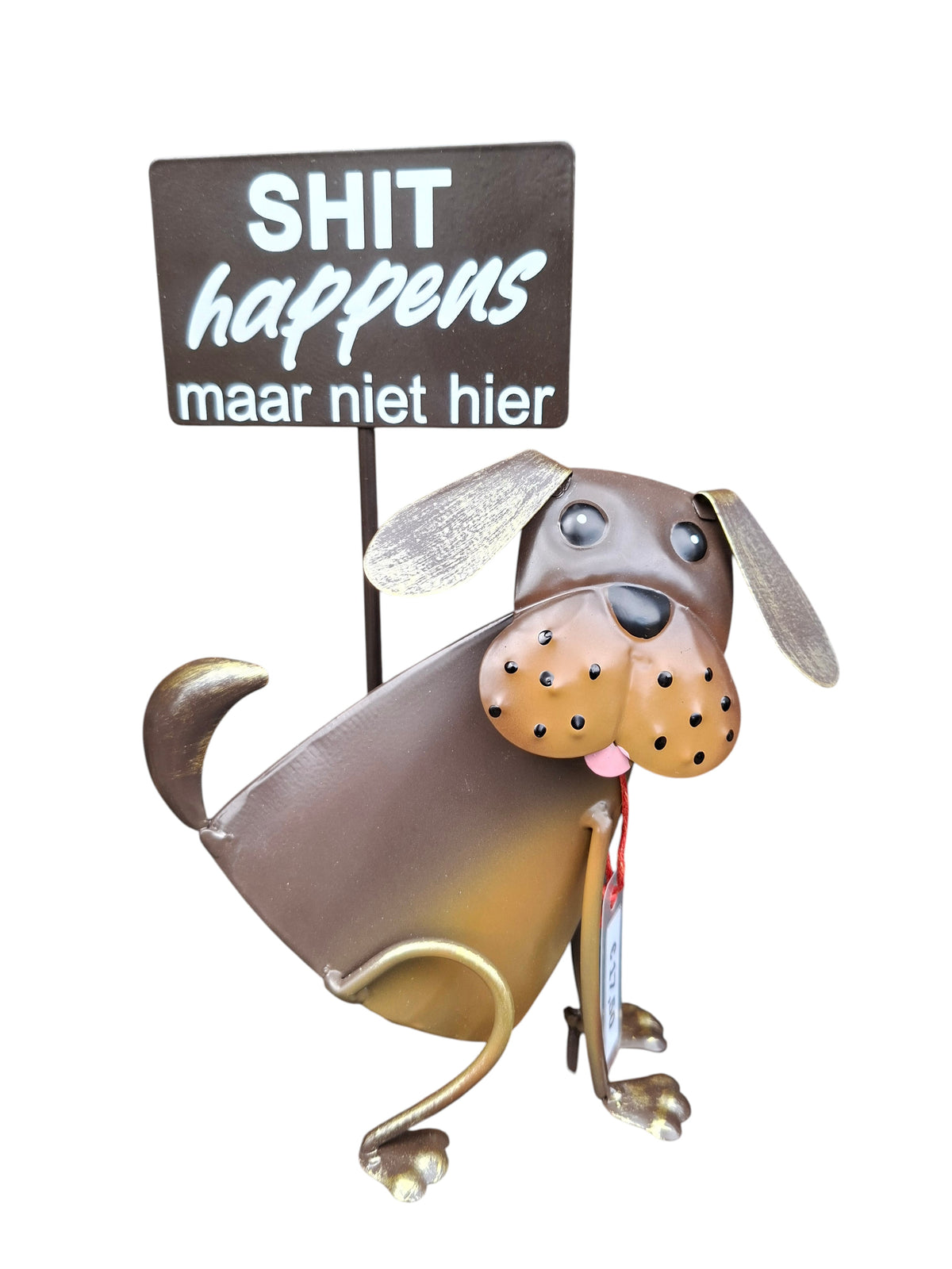 Shit Happens tuindecoratie – detailfoto