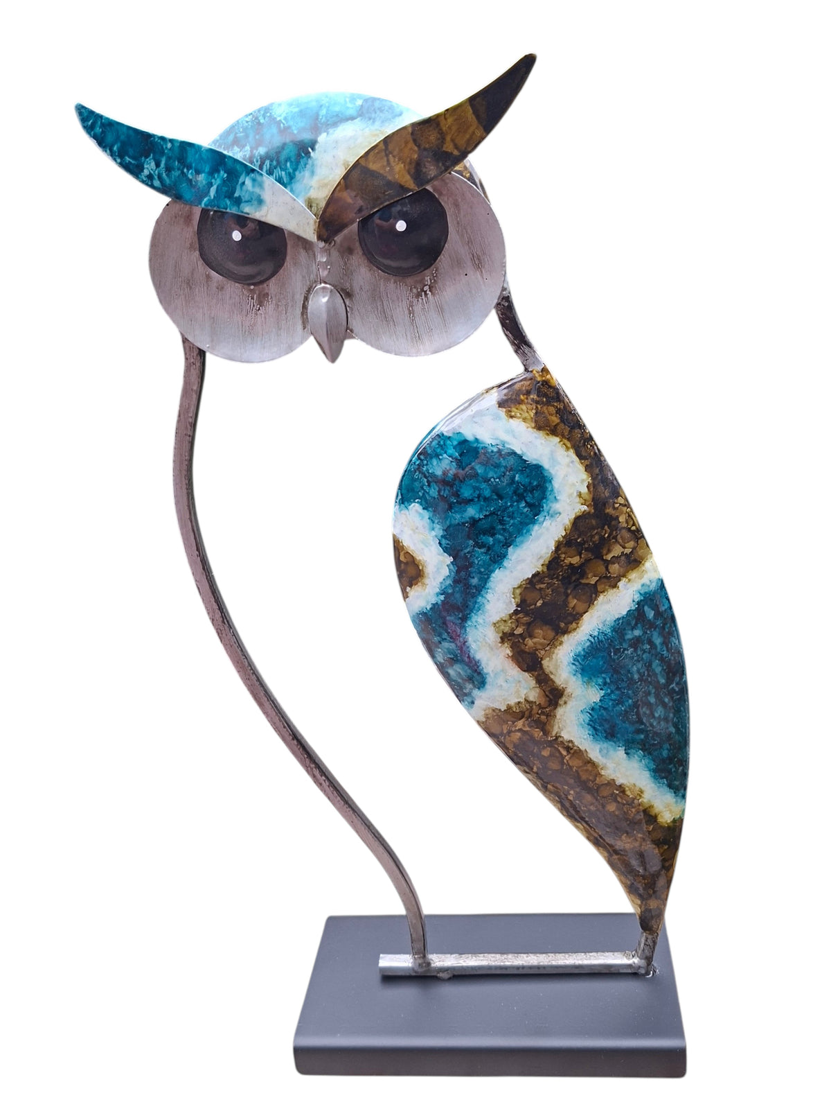Uil Blauw tuindecoratie – detailfoto