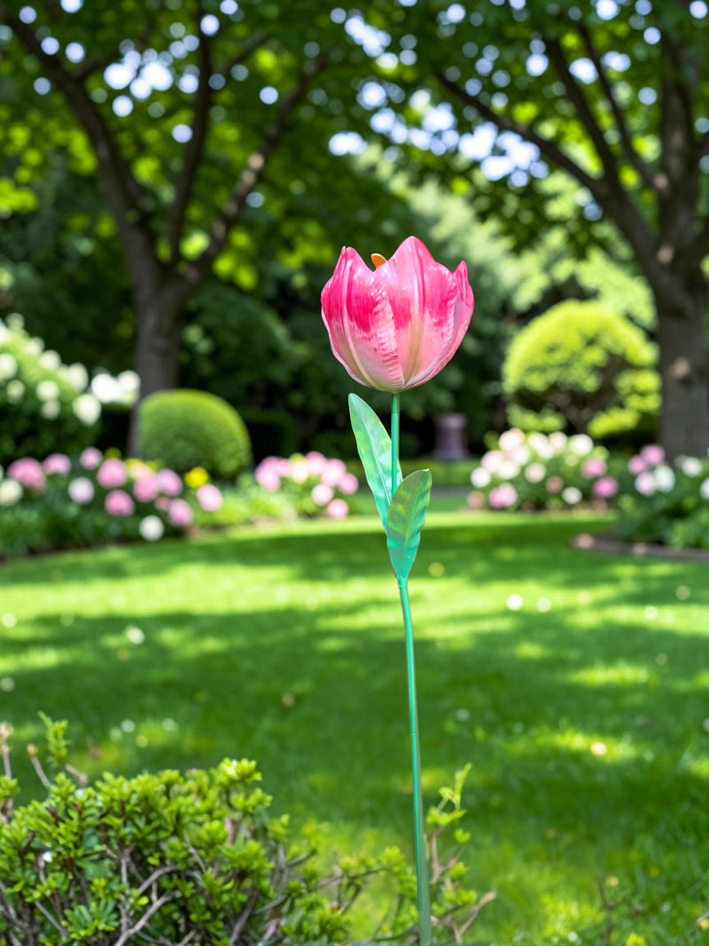 Wilde Tulp Roze tuindecoratie – sfeerbeeld
